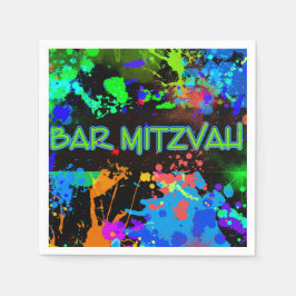 Guardanapo De Papel Bar Mitzvah Paint Splatter,Paint Ball Paper Napkin