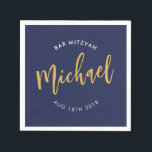 Guardanapo De Papel BAR PERSONALIZADO Mitzvah, caligrafia de marinho d<br><div class="desc">por kat massard >> WWW.SIMPLYSWEETPAPERIE.COM <<<</div>
