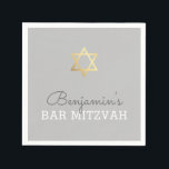 Guardanapo De Papel BAR PERSONALIZADO Mitzvah, cinza moderno de estrel<br><div class="desc">por kat massard >> WWW.SIMPLYSWEETPAPERIE.COM <<<</div>