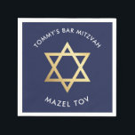 Guardanapo De Papel BAR PERSONALIZADO Mitzvah mazel tov star marinho  <br><div class="desc">por kat massard >> WWW.SIMPLYSWEETPAPERIE.COM <<<</div>