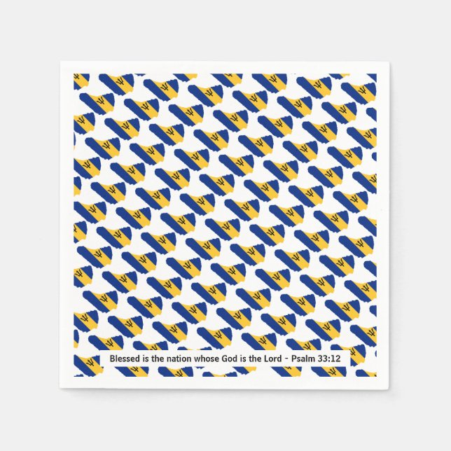 Guardanapo De Papel BARBADOS Bendito Celebrações de Nação (Frente)