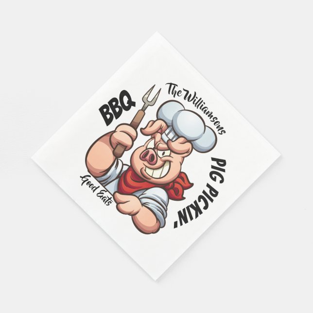 Guardanapo De Papel Barbecue Pig Pickin' Napkin (Quina)