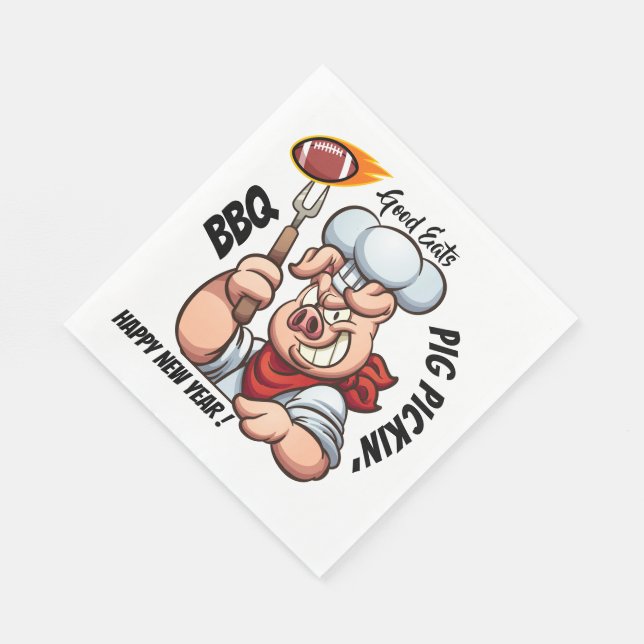 Guardanapo De Papel Barbecue Pig Pickin' Napkin (Quina)