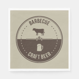 Guardanapo De Papel Barbeque e Cerveja, Crachá de emblema de CHURRASCO