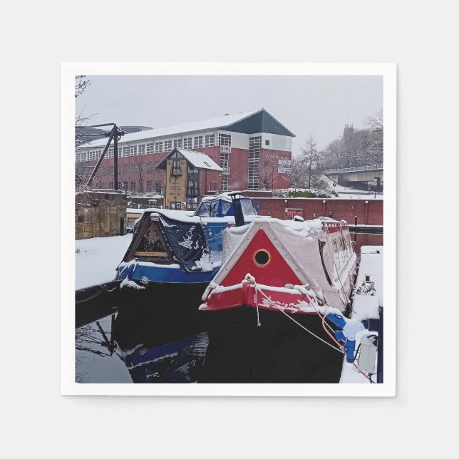 Guardanapo De Papel Barco azul e vermelho (Frente)