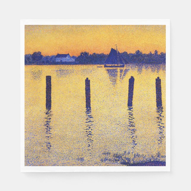 Guardanapo De Papel Barcos à vela no rio Escalda (Bélgica) (Frente)