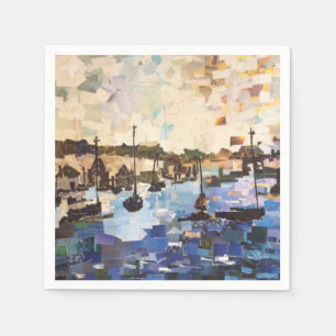 Guardanapo De Papel Barcos No Lago Erie, Ohio Collage Paper Napkins