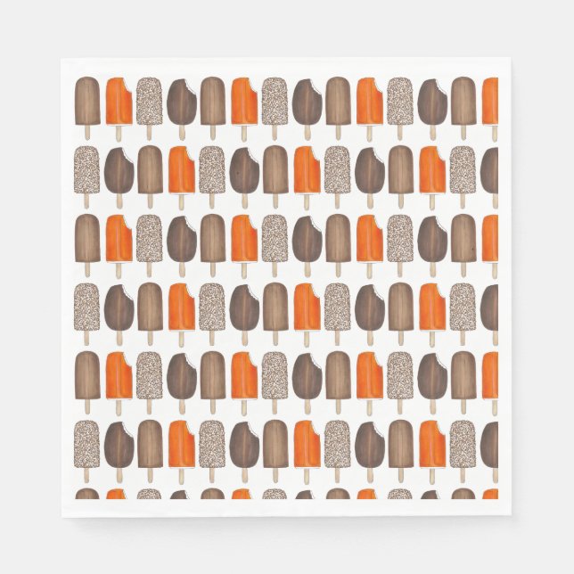 Guardanapo De Papel Bares Pop sorvetes Picolé Creamsicle Fudge (Frente)