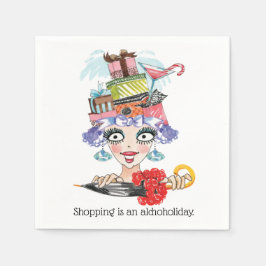 Guardanapo De Papel Barmaid Lady Funny Face Papel Coquetel Napkin