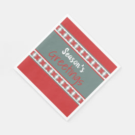 Guardanapo De Papel Barn Red Cartões de natal Paper Napkins com Teal