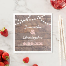 Guardanapo De Papel Barnwood Luz Rosa Personalizada