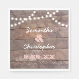Guardanapo De Papel Barnwood Luz Rosa Personalizada
