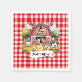 Guardanapo De Papel Barnyard Animals 1st. Birthday Party