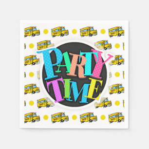 Guardanapo De Papel Barramento da Cartoon School, Bolinhas amarelas e 