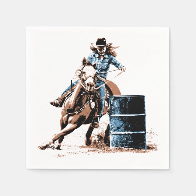 Guardanapo De Papel Barrel Racing (Frente)