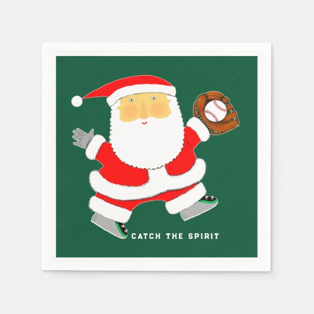 Guardanapo De Papel Baseball Christmas Holiday (Frente)