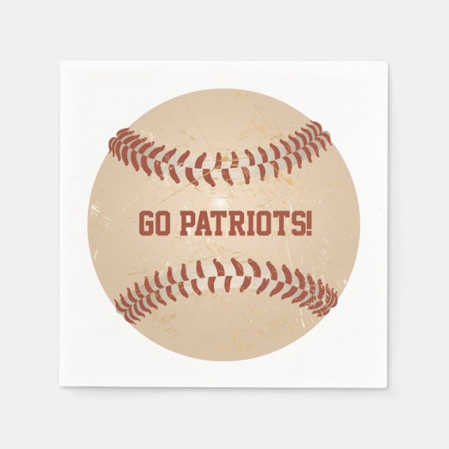 Guardanapo De Papel Baseball com Distância de Mensagem Personalizada (Frente)