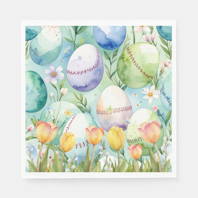 Guardanapo De Papel Baseball Easter  themed  (Frente)