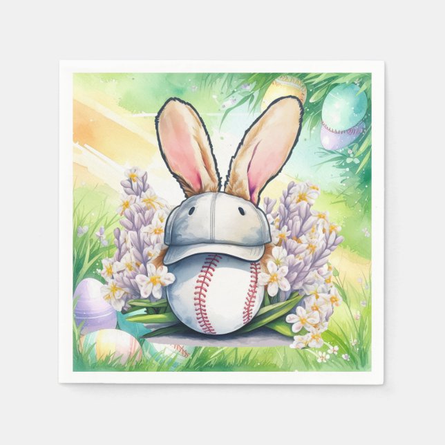 Guardanapo De Papel Baseball Easter  themed  (Frente)