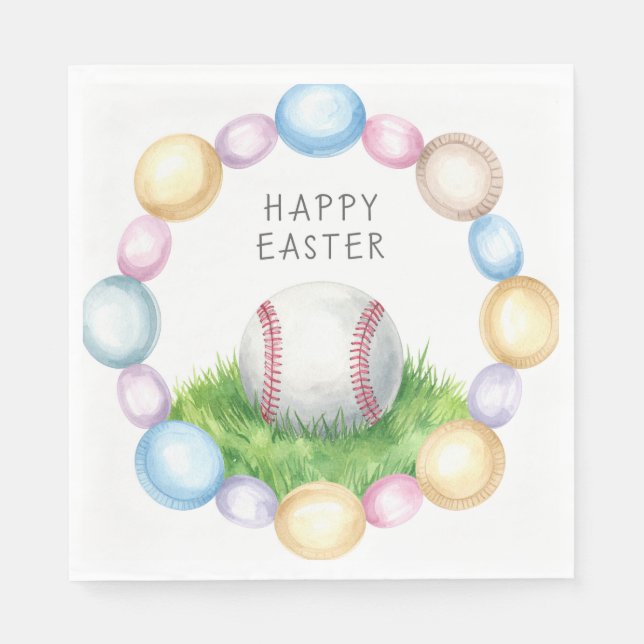 Guardanapo De Papel Baseball Easter  themed  (Frente)