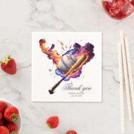 Guardanapo De Papel Baseball no Fogo.