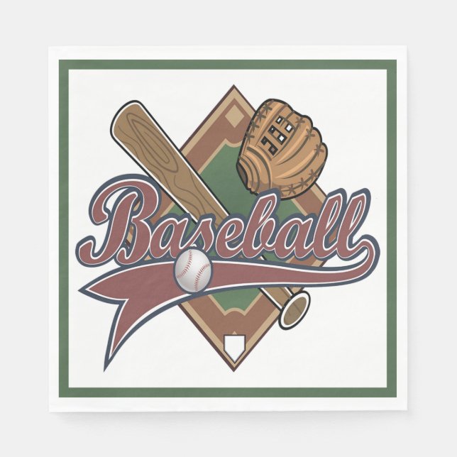 Guardanapo De Papel Baseball Party Napkins (Frente)