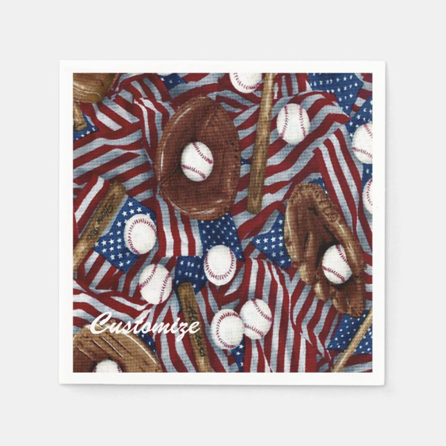 Guardanapo De Papel Baseball Personalizado Nos Estados Unidos Em Nápol (Frente)