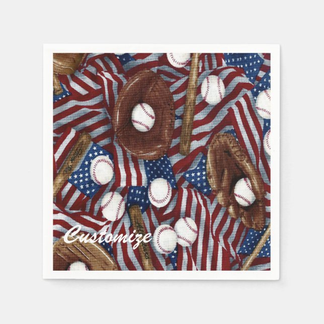 Guardanapo De Papel Baseball Personalizado Nos Estados Unidos Em Nápol (Frente)