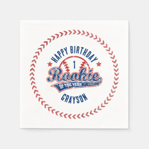 Guardanapo De Papel Baseball Rookie do Partido do primeiro aniversario