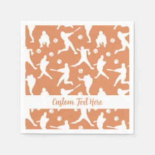 Guardanapo De Papel Baseball Sports Batter Pitcher Personalize