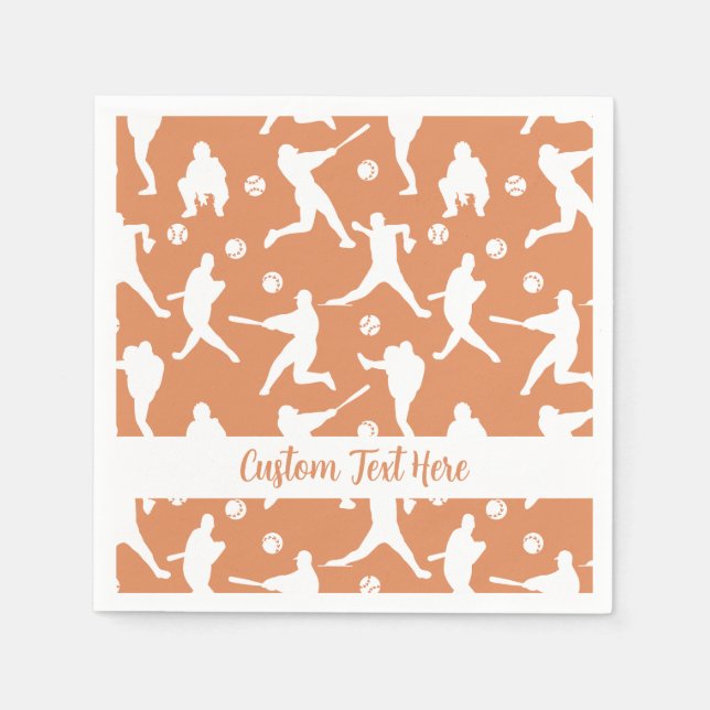 Guardanapo De Papel Baseball Sports Batter Pitcher Personalize (Frente)