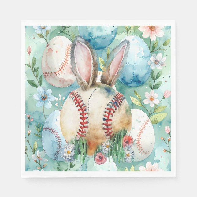 Guardanapo De Papel Baseball tema Páscoa  (Frente)
