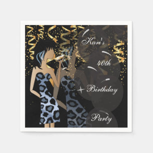 Guardanapo De Papel Bash aniversário de 40 anos Girl Party Modelo