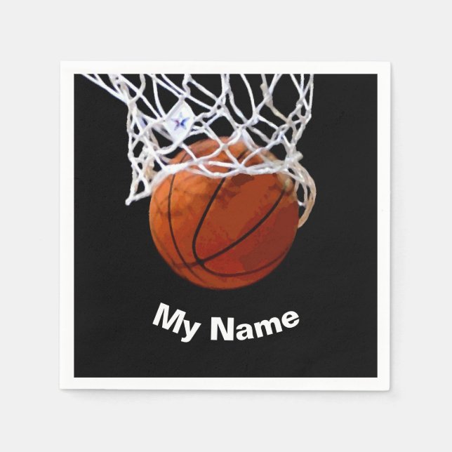 Guardanapo De Papel Basketball Your Name Custom (Frente)