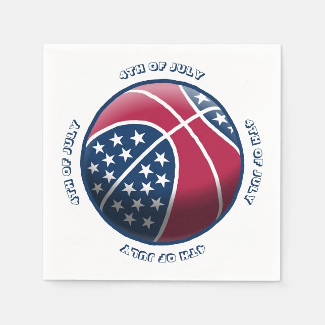 Guardanapo De Papel Basquete de 4 de Julho (Frente)
