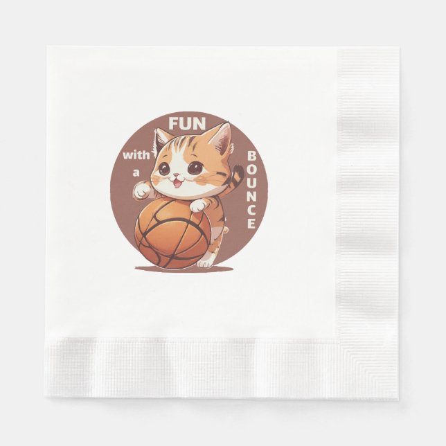 Guardanapo De Papel basquete de gatinho (Frente)