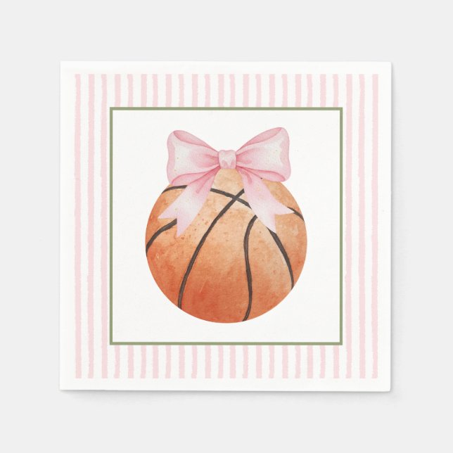 Guardanapo De Papel Basquete Faixa Rosa  (Frente)