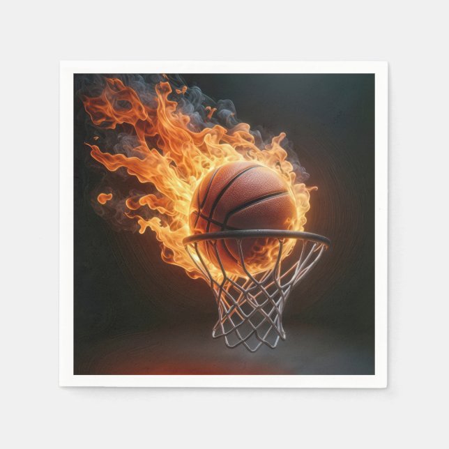 Guardanapo De Papel Basquete Flaming No Hoop (Frente)