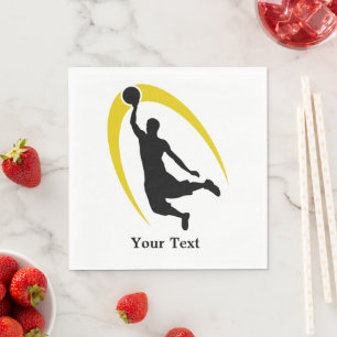 Guardanapo De Papel Basquetebol Dourado preto personalizado