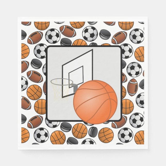 Guardanapo De Papel Basquetebol E Aro (Frente)