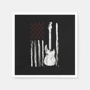 Guardanapo De Papel Bass Flag USA Guitar America Guitarist Music Lover