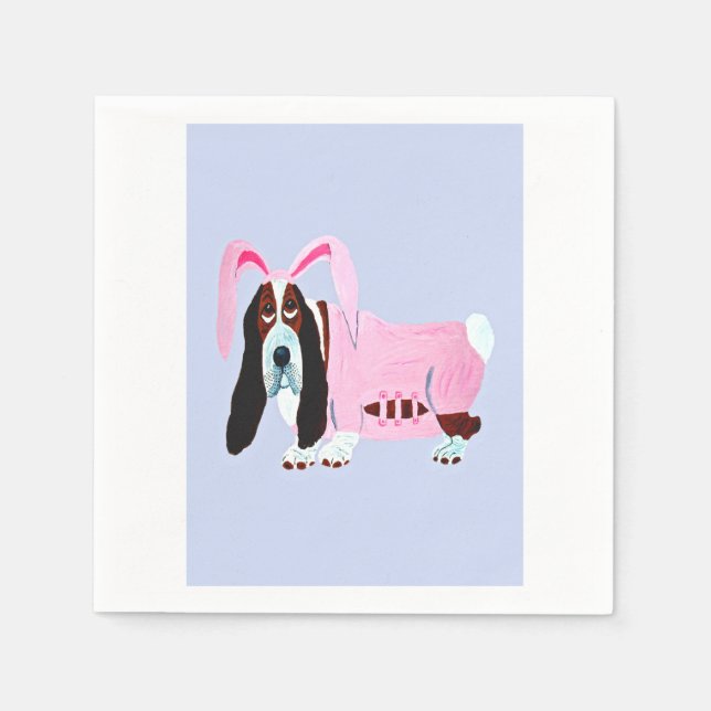 Guardanapo De Papel Basset Hound de terno de coelho (Frente)