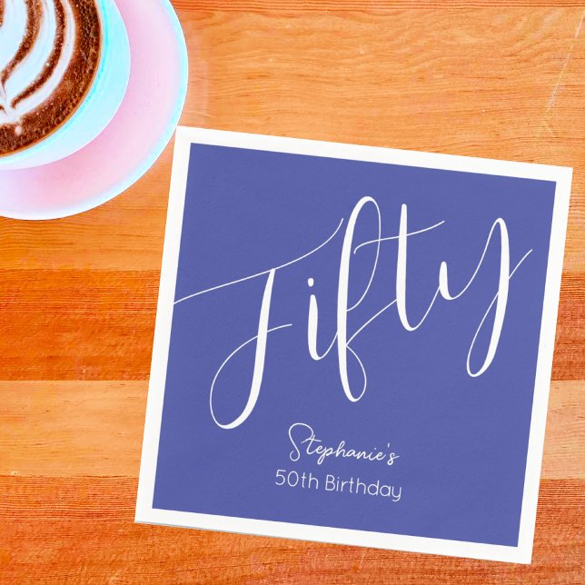 Guardanapo De Papel Basta moderna Lavanda de Script 50º aniversário (Criador carregado)