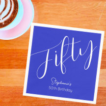 Bastante Moderno Script Real Azul 50º Aniversário