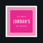 Guardanapo De Papel BAT MITZVAH bloco ousado moderno, cor-de-rosa boni<br><div class="desc">por kat massard >> WWW.SIMPLYSWEETPAPERIE.COM <<<</div>