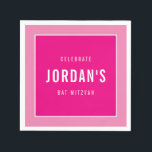 Guardanapo De Papel BAT MITZVAH bloco ousado moderno, cor-de-rosa boni<br><div class="desc">por kat massard >> WWW.SIMPLYSWEETPAPERIE.COM <<<</div>