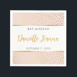 Guardanapo De Papel Bat Mitzvah, bolinhas de ouro cor-de-rosa, fofinha<br><div class="desc">pelo kat massard >> WWW.SIMPLYSWEETPAPERIE.COM << Deor do Partido e / ou marca comercial no seu melhor - imagem distribuindo esses bebês em um mercado com seus doces benefícios! Prática e publicidade - BOOM!!</div>