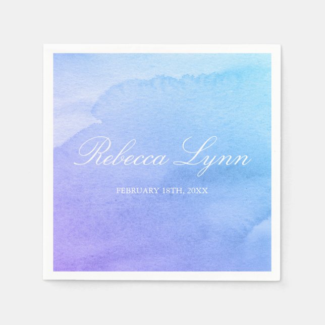 Guardanapo De Papel Bat Mitzvah, com Aquarela púrpura e lacerada (Frente)