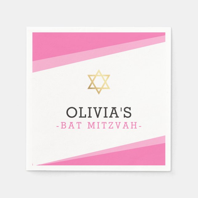 Guardanapo De Papel BAT MITZVAH - estrela moderna simples ângulos ousa (Frente)
