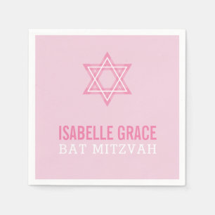 Guardanapo De Papel BAT MITZVAH - moderna estrela rosa bonito